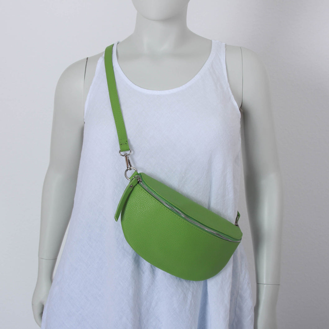 Crossbody Bag aus Leder in Apfelgrün