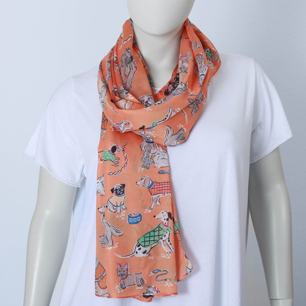 Seidenschal mit Hunde Motiv