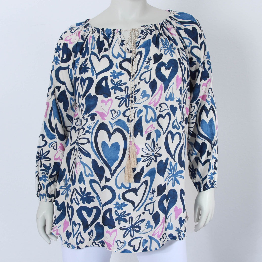 Luftige Bluse mit Herzen