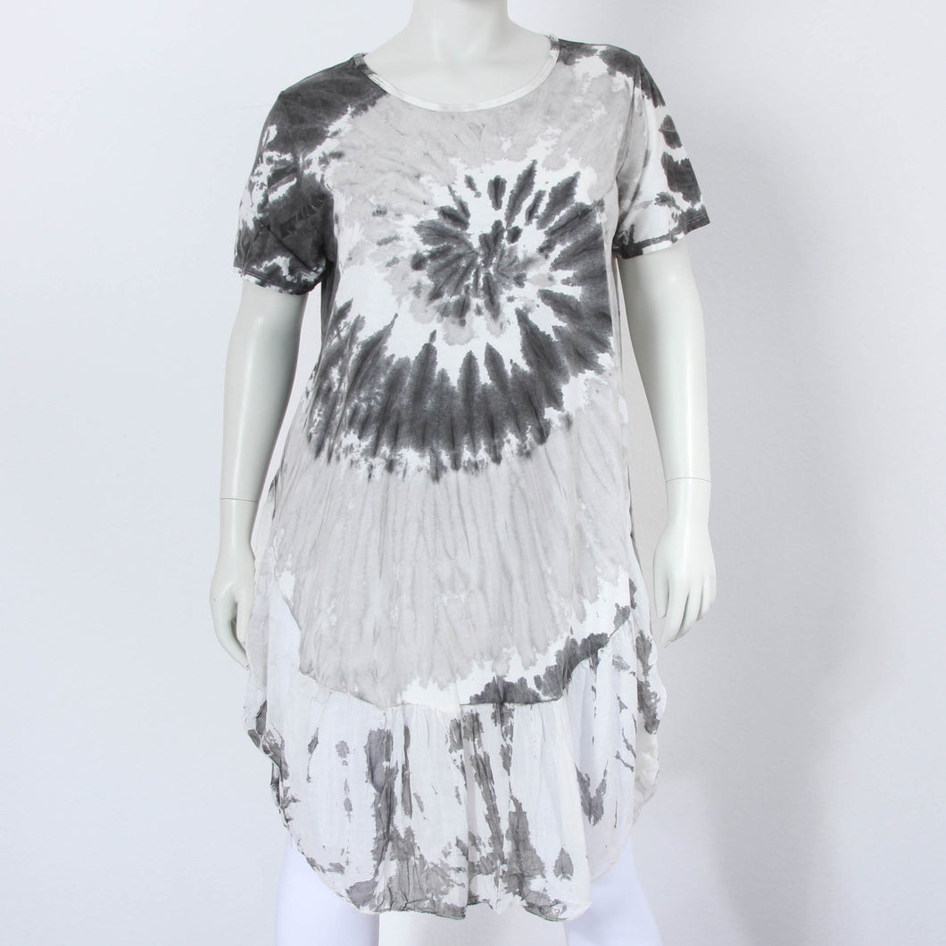 Ballonkleid im Batiklook