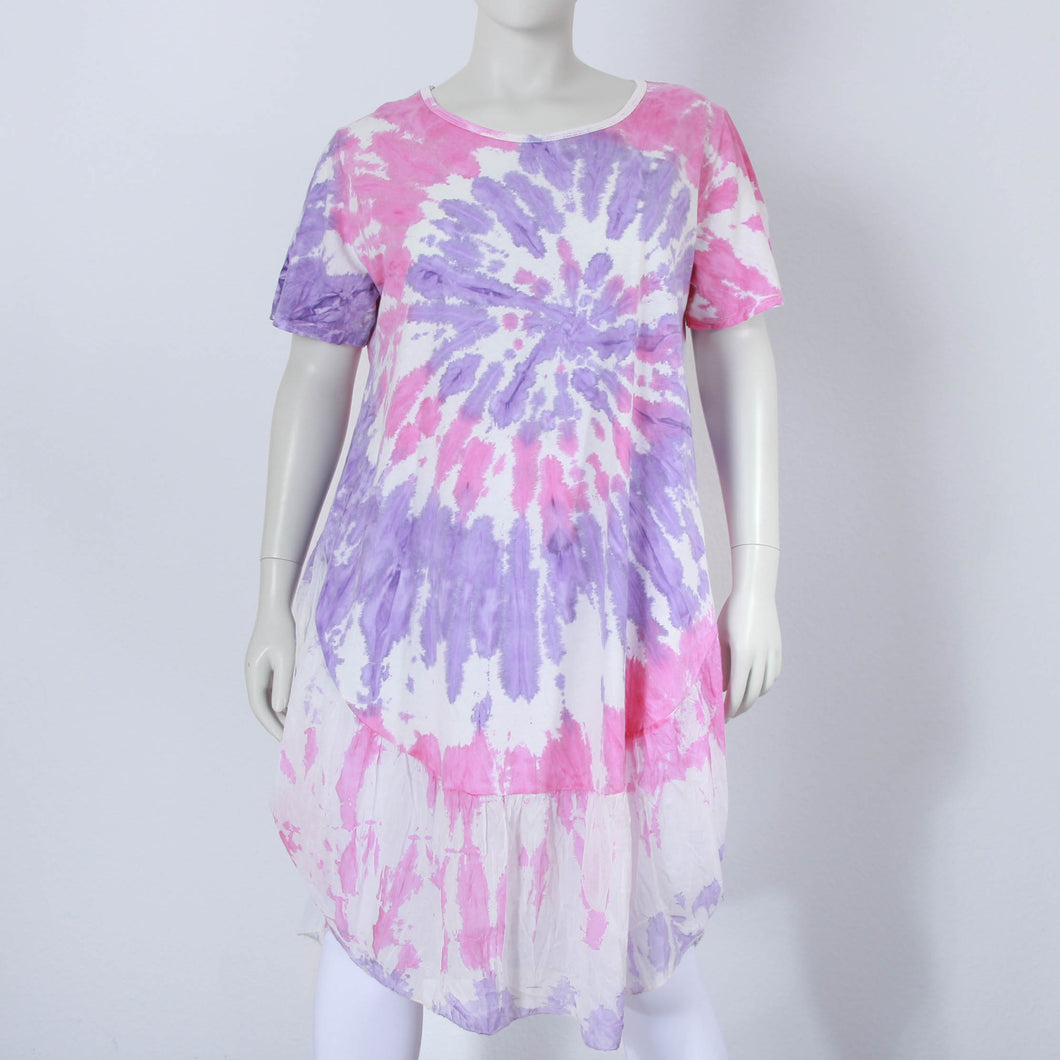 Ballonkleid im Batiklook