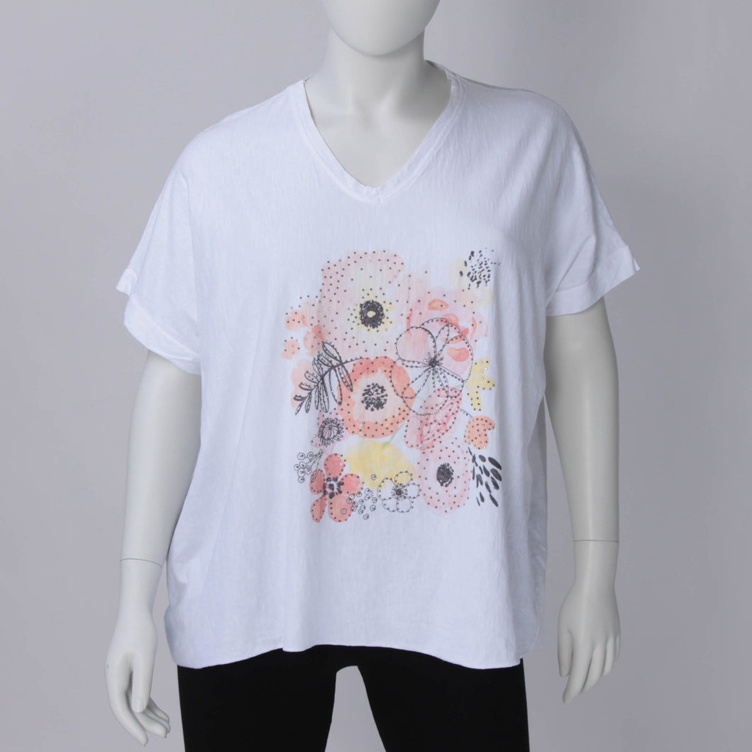 T-Shirt mit Glitzer Print