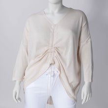 Lade das Bild in den Galerie-Viewer, Kurzer Sommerstrick Pullover mit cooler Raffung
